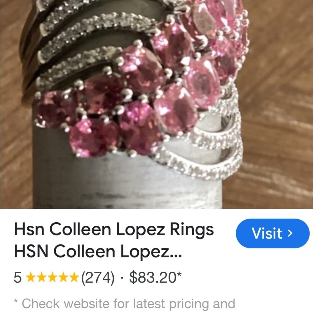 Colleen Lopez Pink and Silver Sparkling Ring - Picture 8 of 9